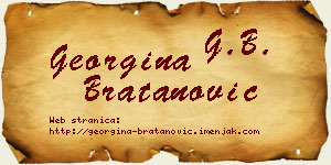 Georgina Bratanović vizit kartica